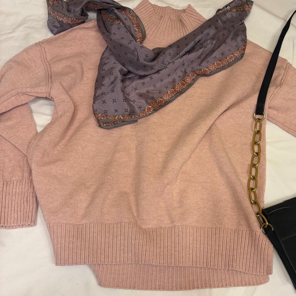 Magaschoni Soft Pink Turtleneck Sweater